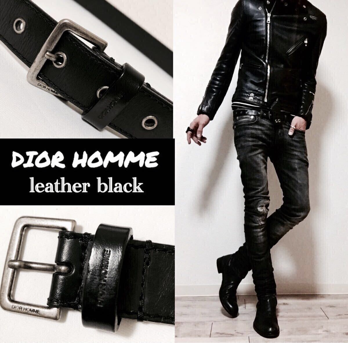 Dior Homme ダークブラウンレザーベルトお値下げラストですお早めに⭐ Dior homme 黒レザー ベルト DIOR HOMME（ベルト）のフリマアイテム